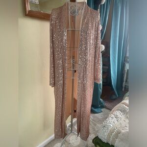 Anthropologie Mare Mare Sequin Duster - Rose Pink - Small - NWT